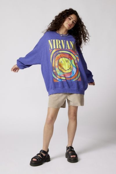 Nirvana Retro Smiley Face Sweatshirt – Embrace the Vibe!