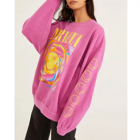 Nirvana Retro Smiley Face Sweatshirt – Embrace the Vibe!