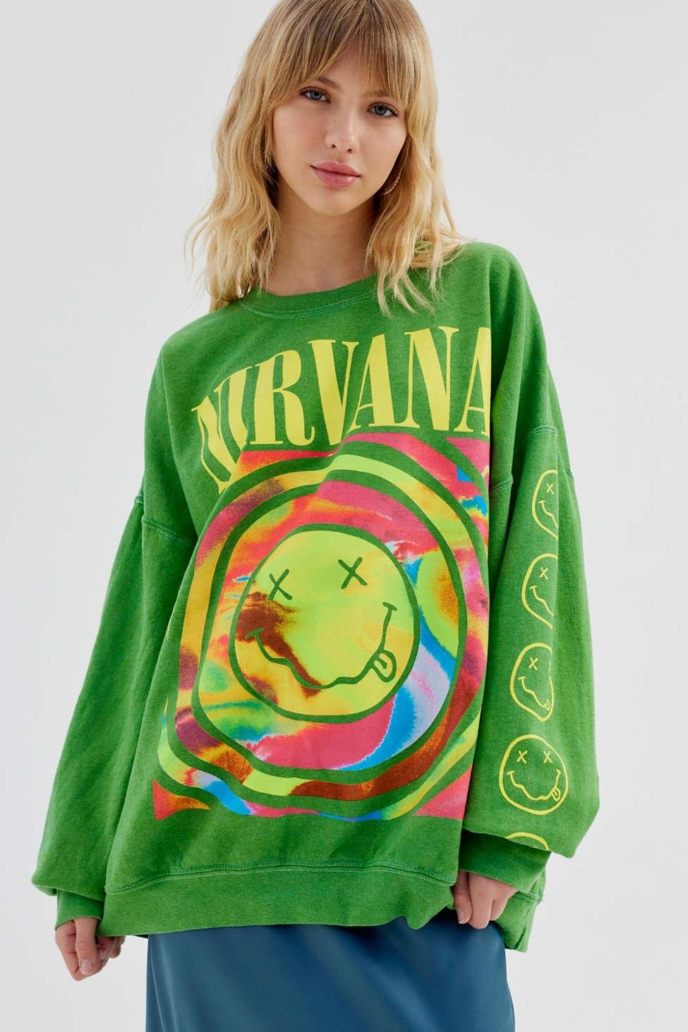 Nirvana Retro Smiley Face Sweatshirt – Embrace the Vibe!