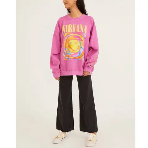 Nirvana Retro Smiley Face Sweatshirt – Embrace the Vibe!