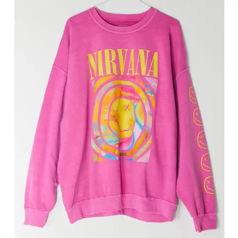 Nirvana Retro Smiley Face Sweatshirt – Embrace the Vibe!